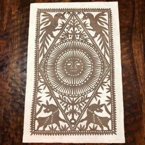 Amate Bark Paper Wall Art With Otomi Designs - 15 1/2” X 23 1/2” main image 2