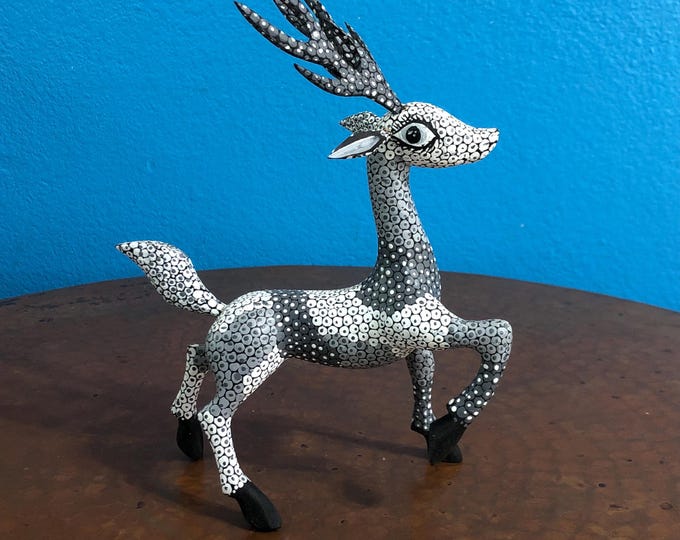 Handcrafted Alebrije Deer Woodcarving from Oaxaca, Mexico by Esperanza Martinez