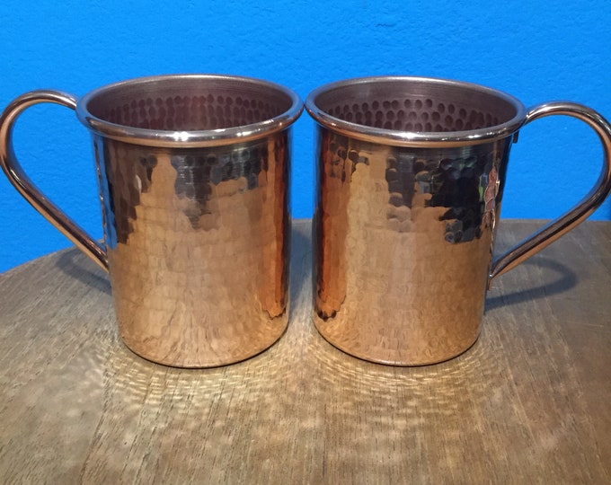 2-pack of 16oz Moscow Mule Copper Mugs, hammered