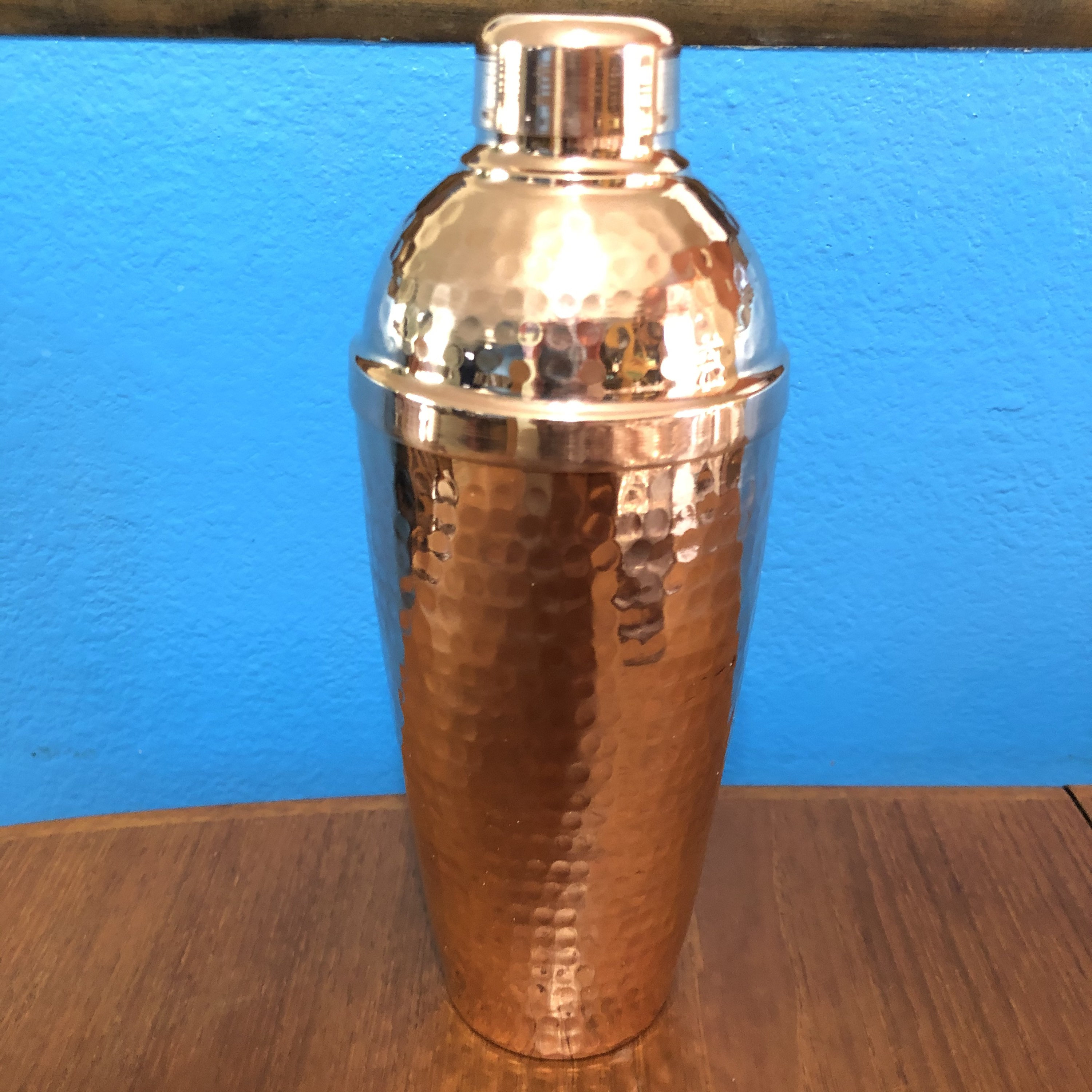 Pure Hammered Copper Cobbler Cocktail Shaker - Large