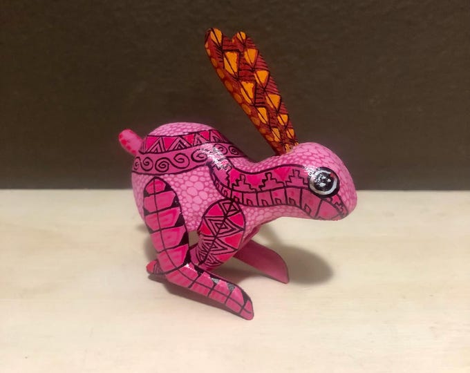 Alebrije Rabbit Handcrafted Wood Carving by Esperanza Martinez from Oaxaca, Mexico.