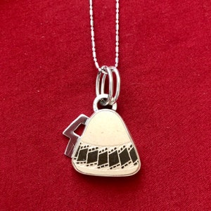 One of a Kind Mata Ortiz Sterling Silver Pendant - unique indigenous ceramic pottery shard set in a .950 pure silver bezel