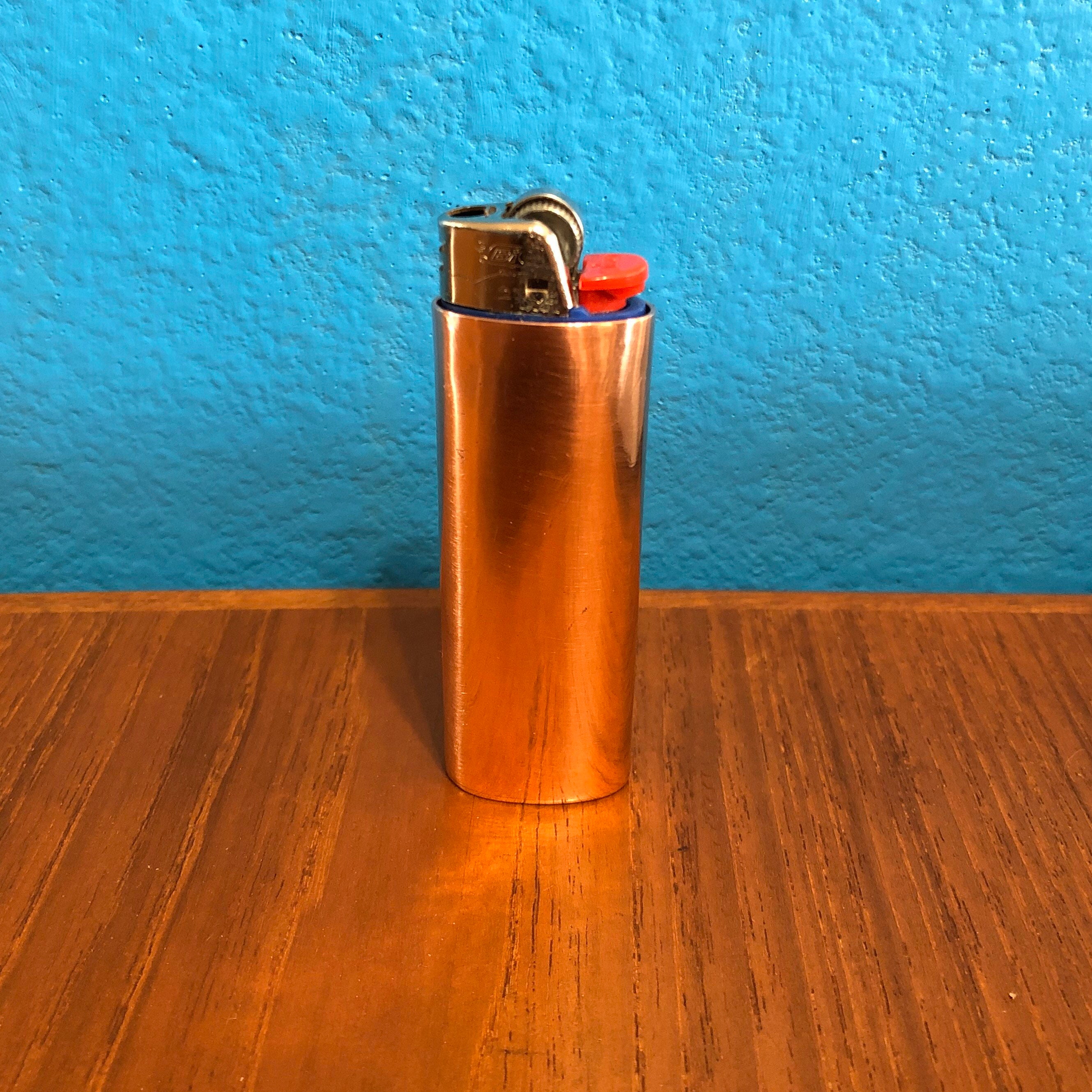 Metal Lighter Case Holder Cover fits BIC Full Standard Size Lighter J6 in  Silver