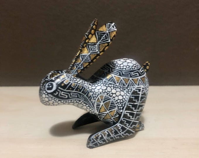 Alebrije Rabbit Handcrafted Wood Carving by Esperanza Martinez from Oaxaca, Mexico.