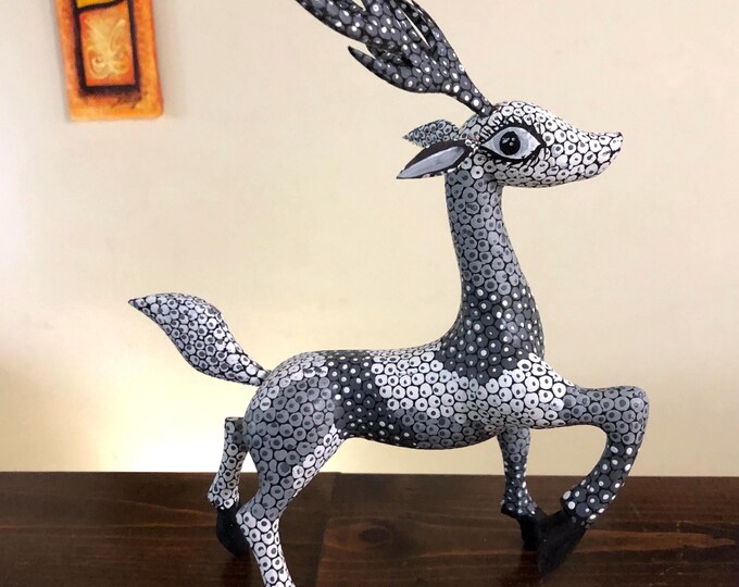 Handcrafted Alebrije Deer Woodcarving from Oaxaca, Mexico by Esperanza Martinez