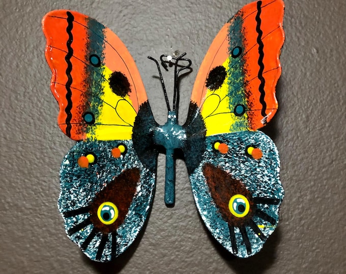 Medium Paper Maché Butterfly Wall Ornament from Izamal, Yucatán, Mexico
