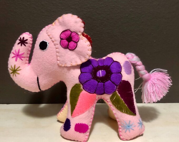 Hand Sewn Stuffed Animal Elephant Plush Toy