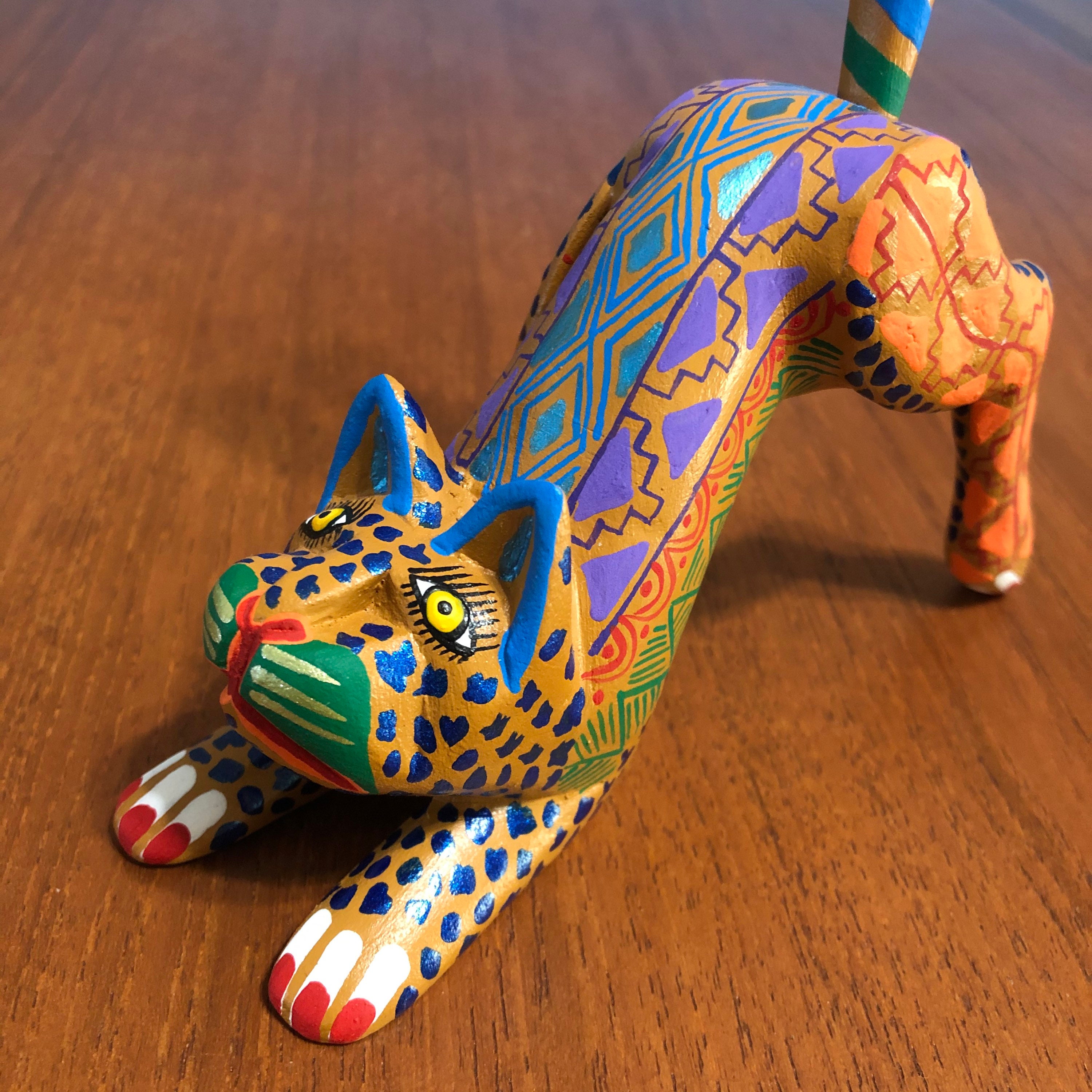 Alebrije Cat Handcrafted Wood Carving by Zeny Fuentes & Reyna Piña from ...