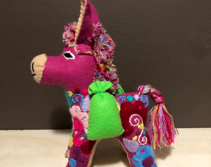 Hand Sewn Stuffed Animal Donkey Plush Toy
