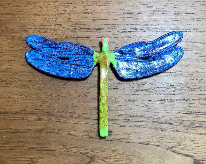 Handcrafted Paper Mache Dragonfly Magnet