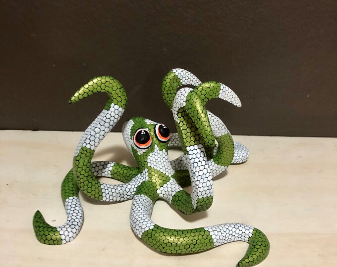 Alebrije Octopus Wood Carving by Esperanza Martinez from Oaxaca, Mexico.