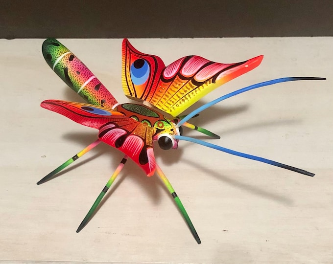 Alebrije Butterfly Handcrafted Wood Carving by Zeny Fuentes & Reyna Piña from Oaxaca, Mexico.