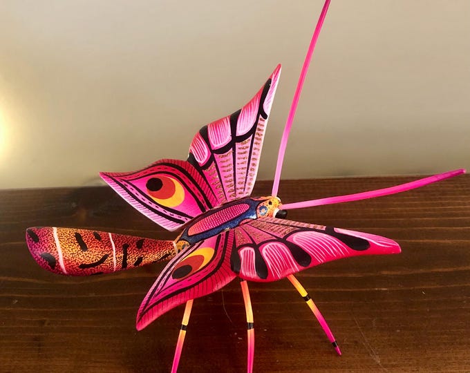 Alebrije Butterfly Handcrafted Wood Carving by Zeny Fuentes & Reyna Piña from Oaxaca, Mexico.