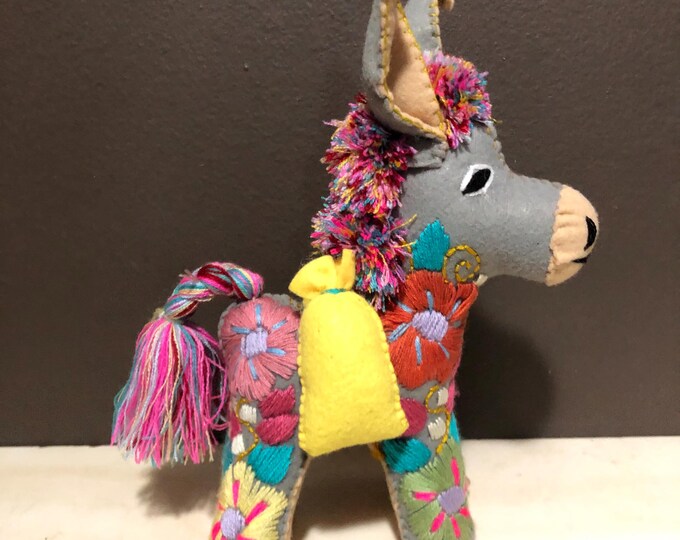 Hand Sewn Stuffed Animal Donkey Plush Toy