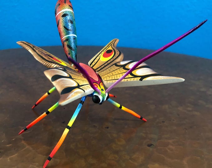 Alebrije Butterfly Handcrafted Wood Carving by Zeny Fuentes & Reyna Piña from Oaxaca, Mexico.