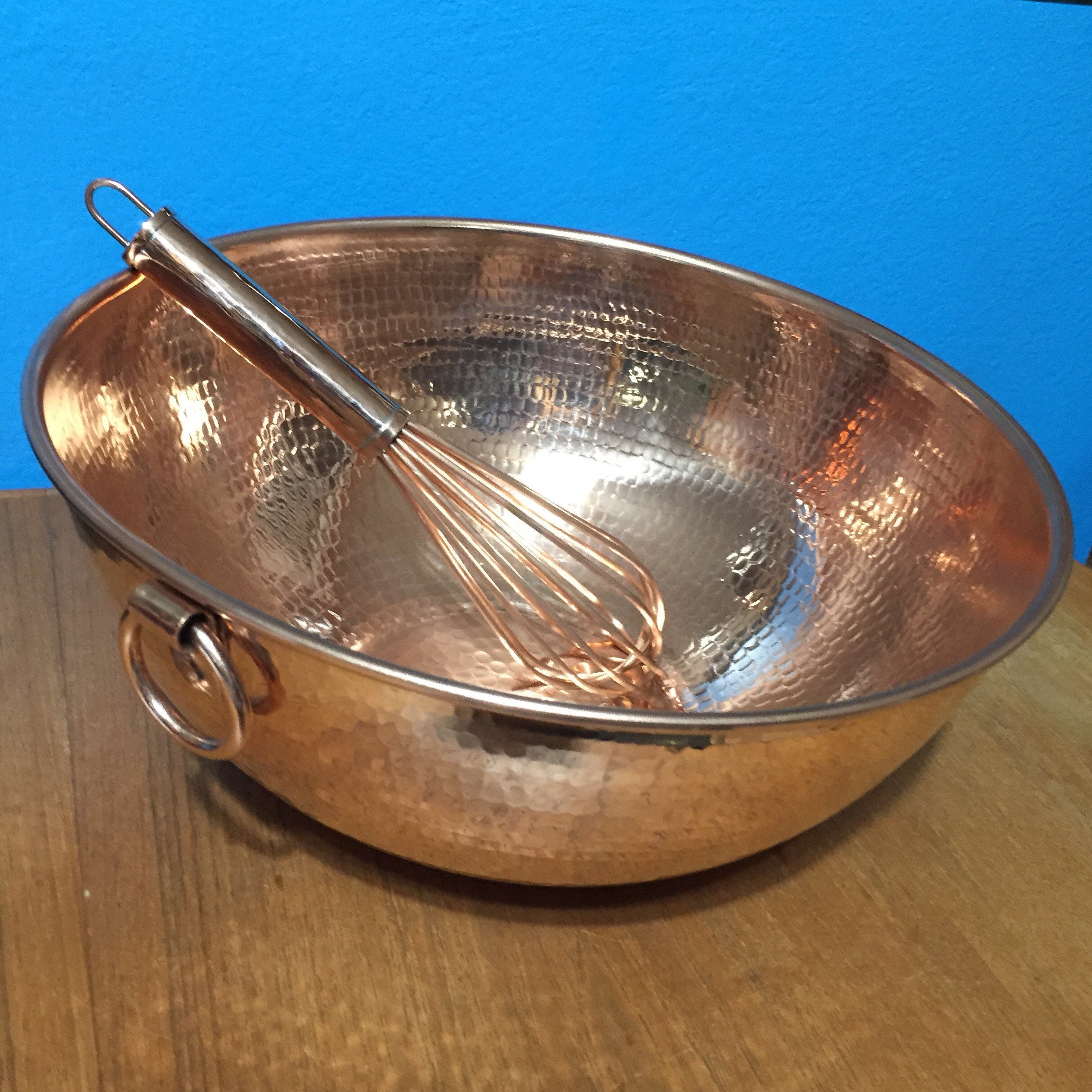 12 Diameter Handcrafted Hammered Copper Mixing Bowl