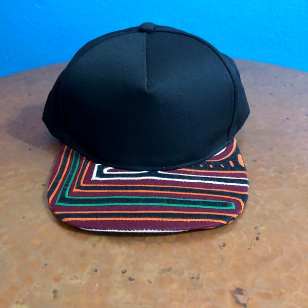 Hand Stitched Kuna Mola Art Snapback Baseball Hat