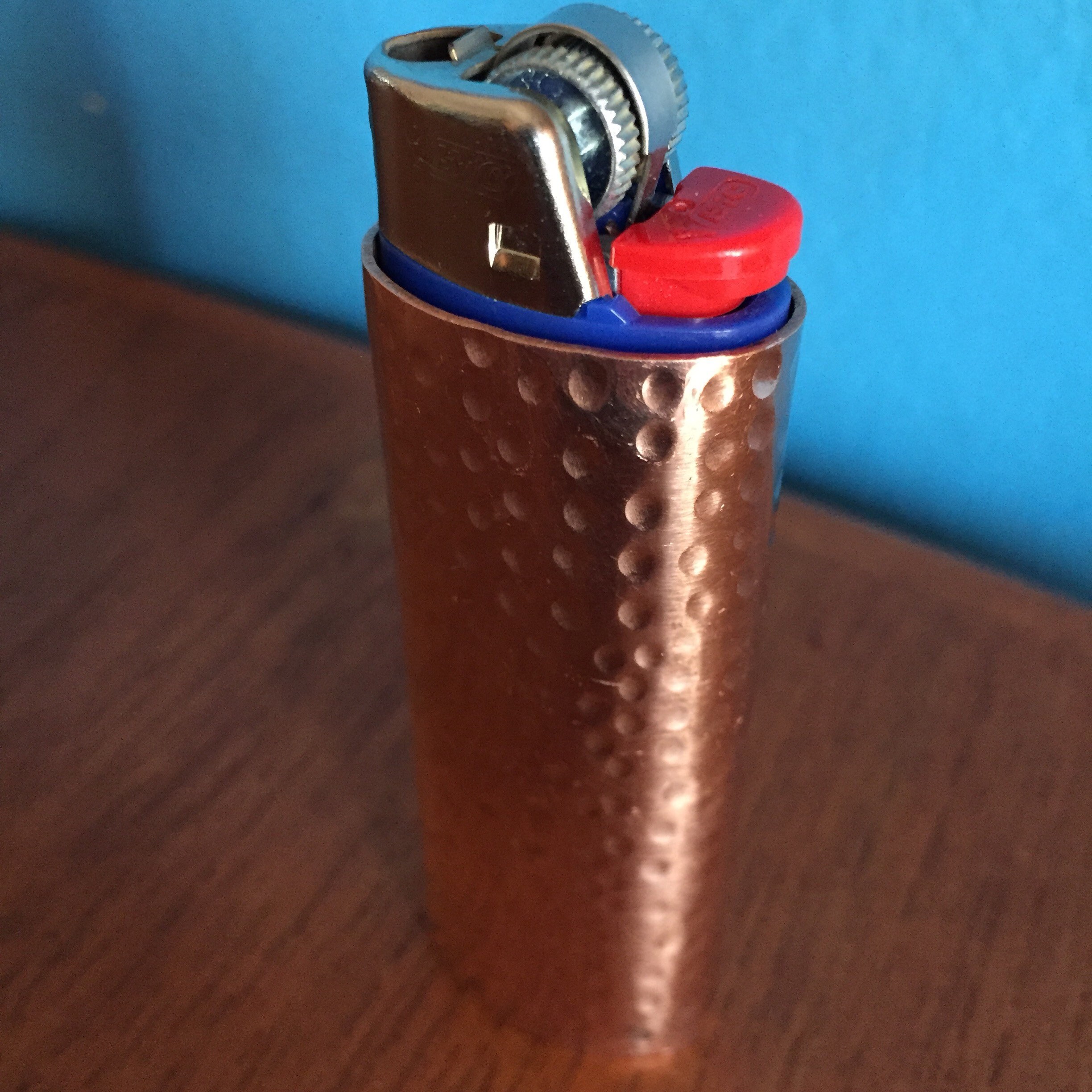 Handcrafted Pure Copper Lighter Cover with Hand Hammered Texture