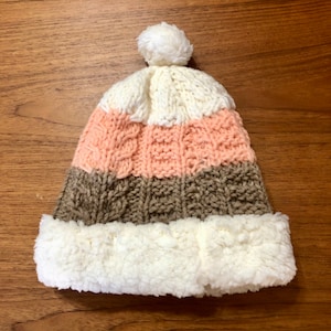 Hand Knitted Wool Winter Hat with fleece lining from Otavalo, Ecuador.