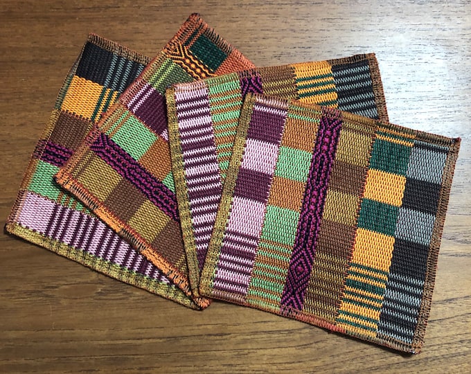 Handwoven Cotton Coasters (set of four) from Otavalo, Ecuador- 5.25” x 5.25”