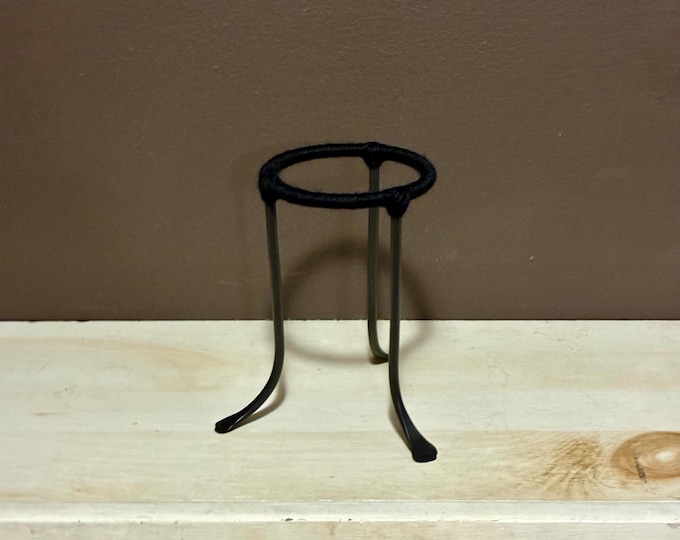 Iron Tripod Ceramic Pottery / Plant / Glass Art Display Stand with 4 1/4” Ring 6” Height