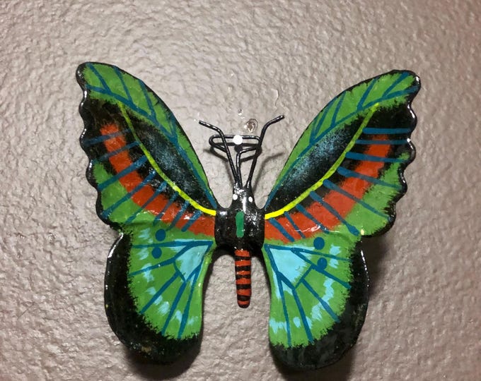 Small Paper Maché Butterfly Wall Ornament from Izamal, Yucatán, Mexico