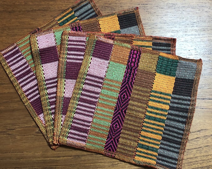 Handwoven Cotton Coasters (set of four) from Otavalo, Ecuador- 5.25” x 5.25”