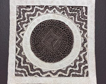 Handmade Amate Bark Paper Wall Art from Mexico (11 1/2" x 11 1/2")