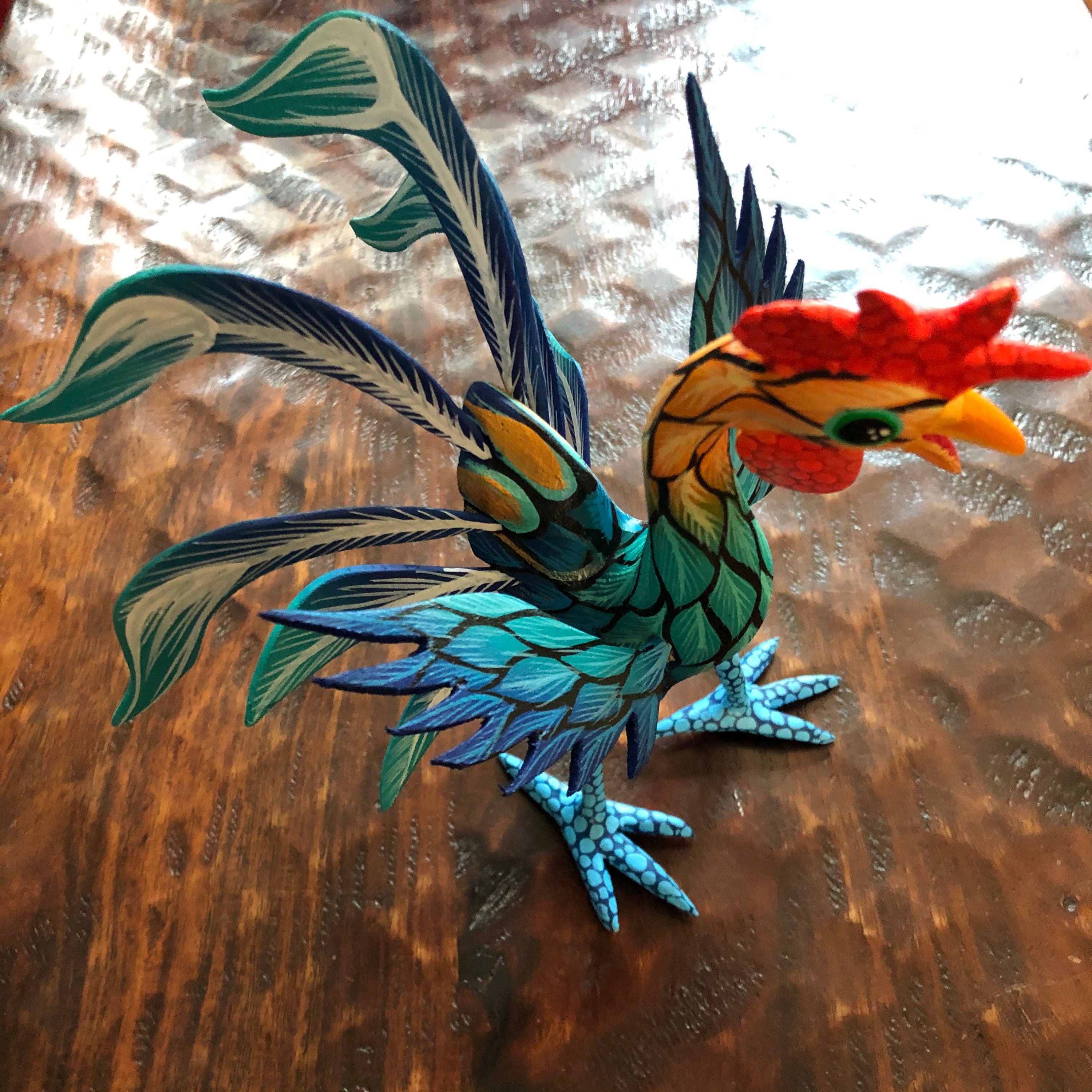 Alebrije Rooster Wood Carving by Roberto and Esperanza Martinez