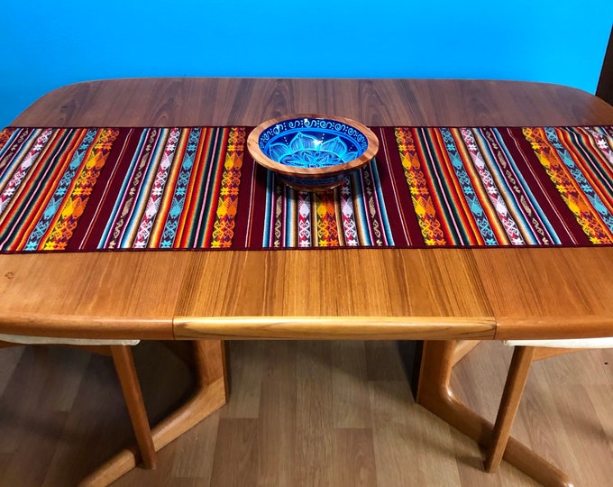 Woven Cotton Table Runner from Otavalo, Ecuador- 64” x 20”