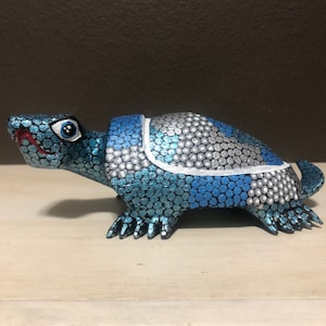Alebrije Turtle Wood Carving by Esperanza Martinez from Oaxaca, Mexico.