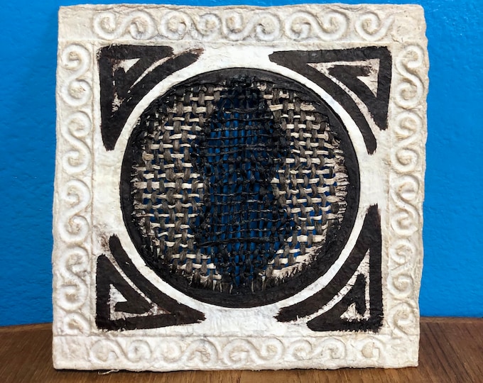 Handmade Amate Paper Wall Art from Mexico (8” x 8”)
