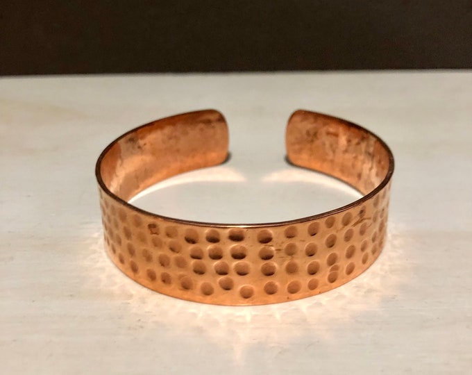 Hammered Copper Cuff Bracelet 3” diameter