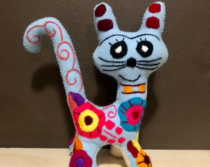Hand Sewn Stuffed Animal Cat Plush Toy