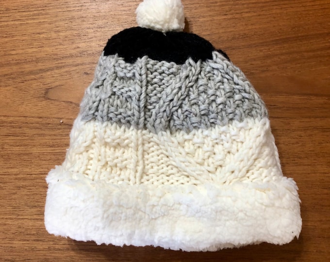 Hand Knitted Wool Winter Hat with fleece lining from Otavalo, Ecuador.