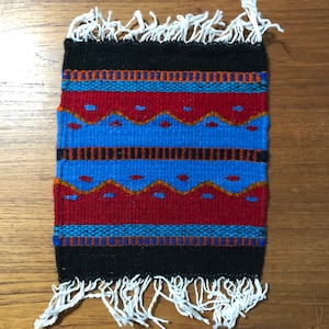Zapotec handvävd merinoullunderlägg 20 x 23 cm