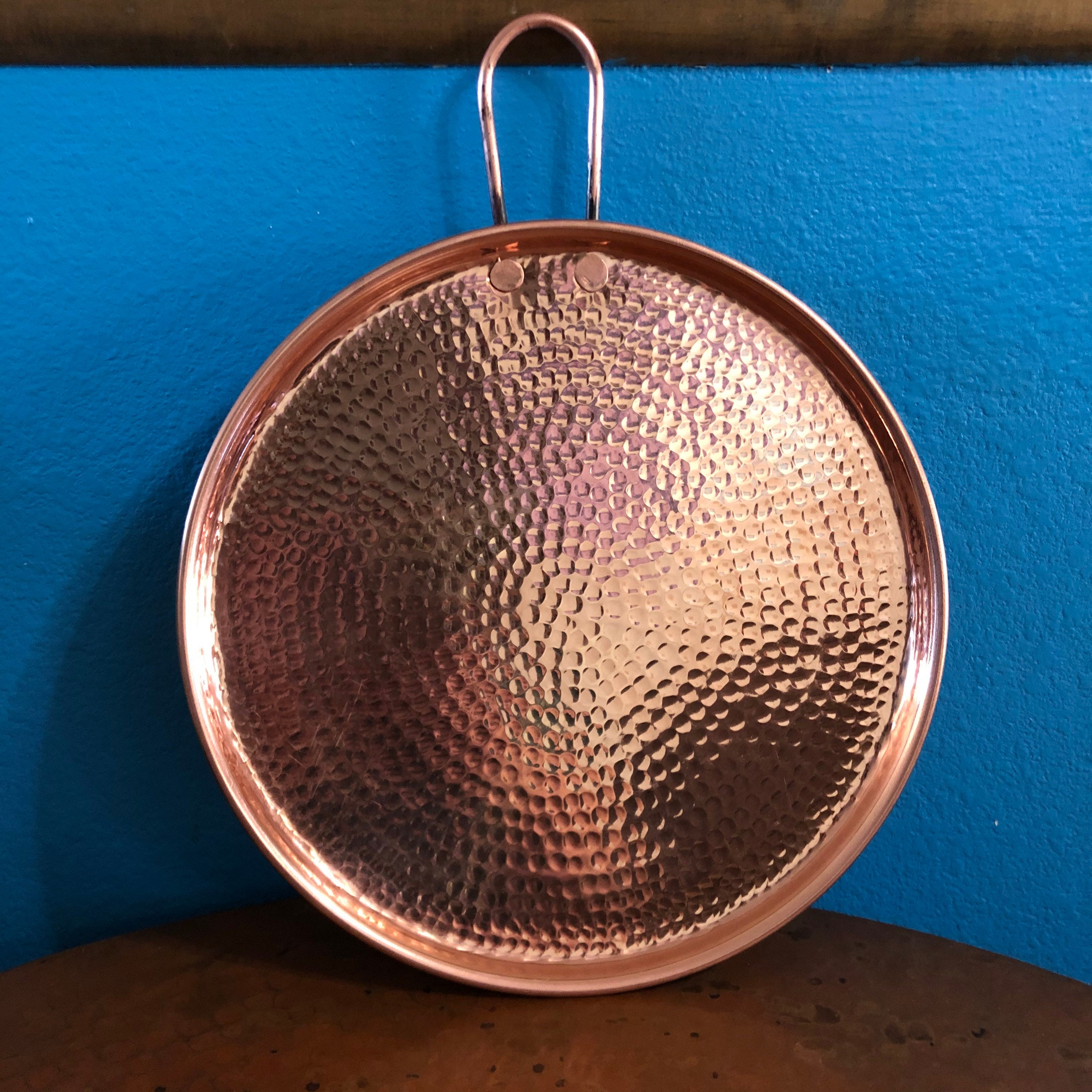 Handcrafted Hammered Copper 10” Round Comal Griddle Pan / Flat Grill