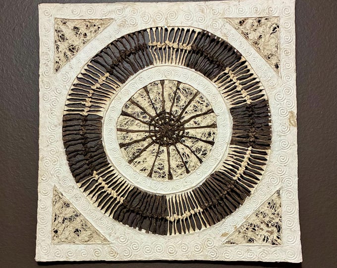 Handmade Amate Paper Wall Art from Mexico (15 1/2” x 15 1/2”)