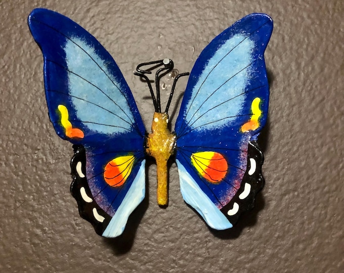 Small Paper Maché Butterfly Wall Ornament from Izamal, Yucatán, Mexico