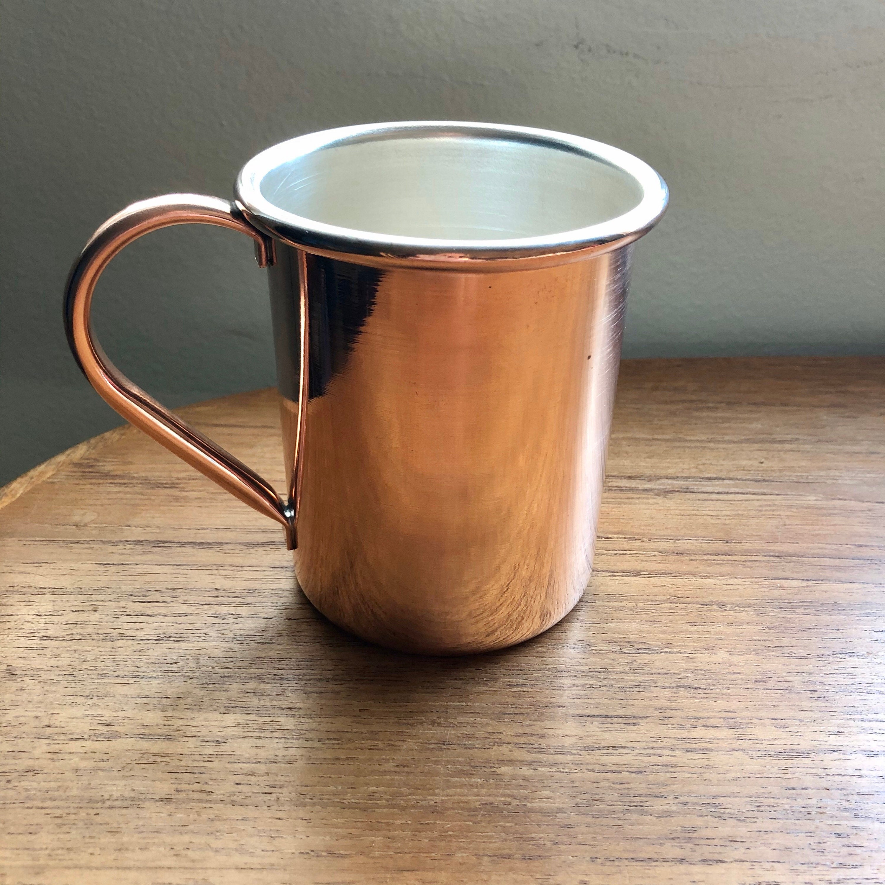 hot chocolate in copper mug