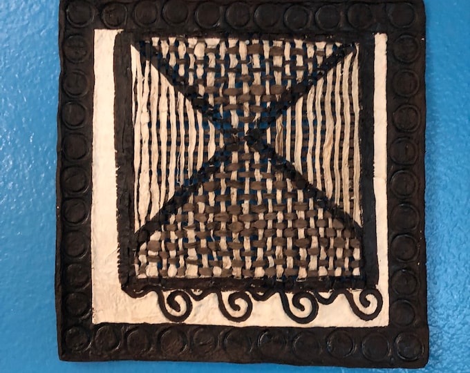 Handmade Amate Paper Wall Art from Mexico (8” x 8”)