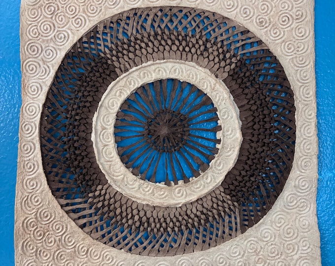 Handmade Amate Bark Paper Wall Art from Mexico (11 1/2" x 11 1/2")