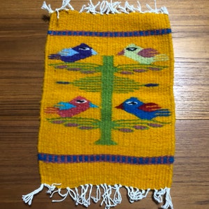 Zapotec handvävd merinoulltextil (20 x 25 cm)