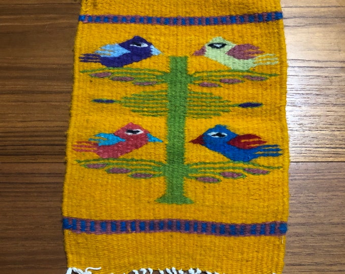 Zapotec handwoven merino wool textile (8” x 10.5”)