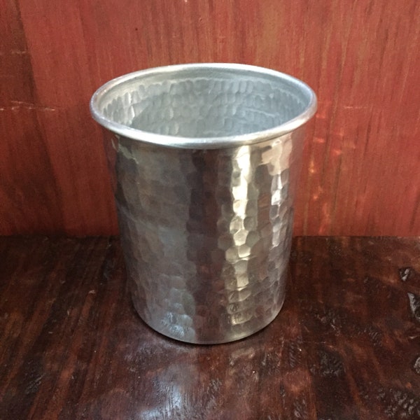 Handcrafted 16oz Hammered Aluminum Tumbler