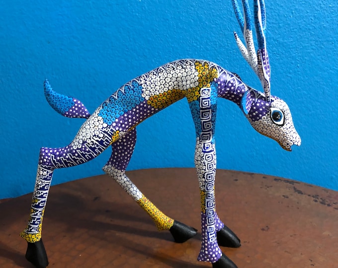 Handcrafted Alebrije Deer Woodcarving from Oaxaca, Mexico