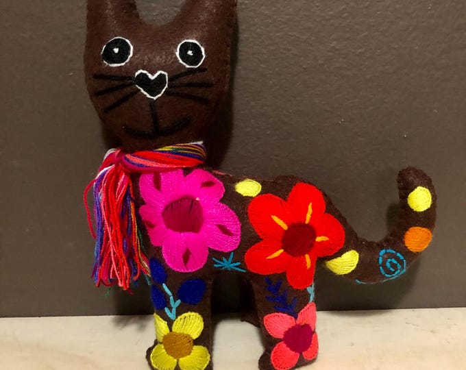 Hand Sewn Stuffed Animal Cat Plush Toy