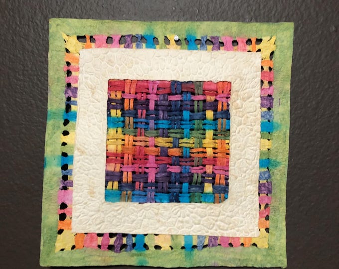 Handmade Amate Paper Wall Art from Mexico (7.75” x 7.75”)