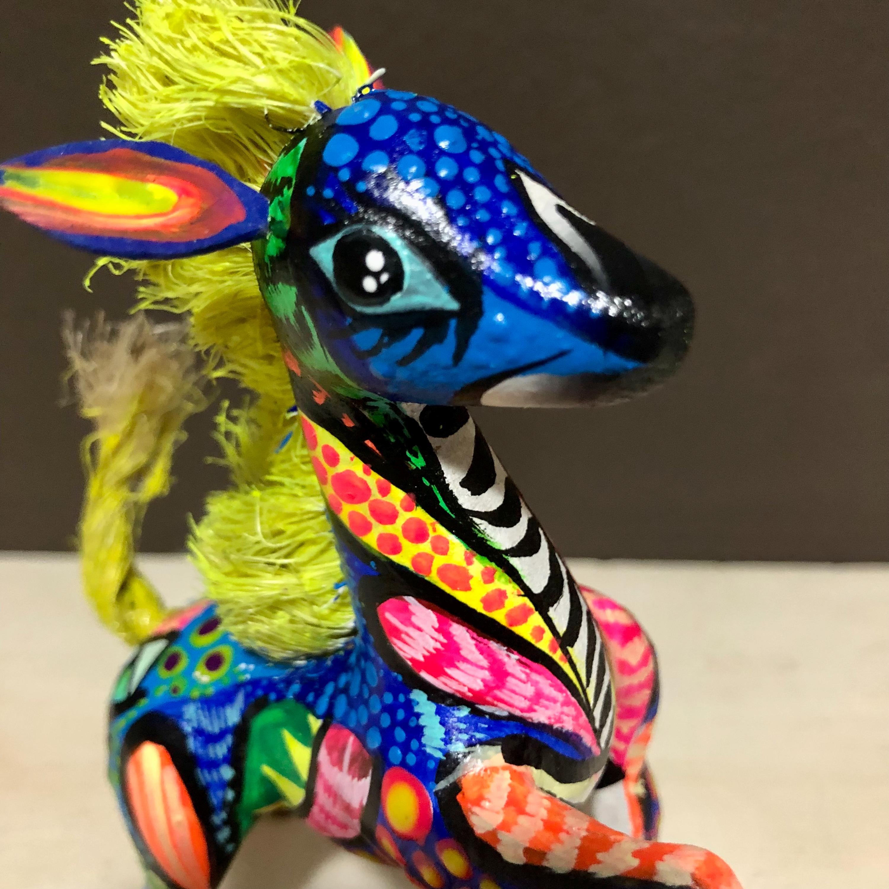 Alebrije Zebra Handcrafted Wood Carving by Esperanza Martinez from