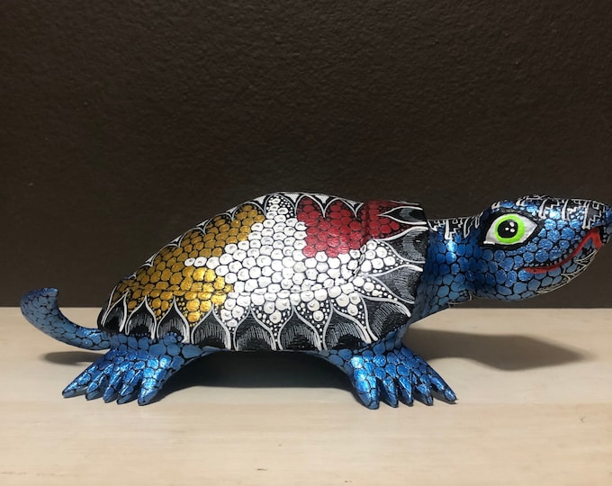 Alebrije Turtle Wood Carving by Esperanza Martinez from Oaxaca, Mexico.